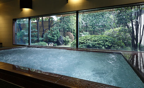일본 정원 공중 목욕탕